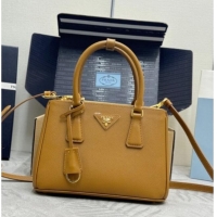 Best Price Prada Galleria small Saffiano leather bag 1BA896 Caramel Brown 2026