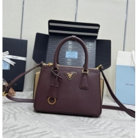 Original Cheap Prada Galleria small Saffiano leather bag 1BA896 Burgundy 2026