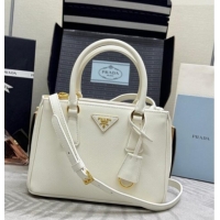 Hot Style Cheap Prada Galleria small Saffiano leather bag 1BA896 White 2026