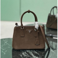 Shop Inexpensive Prada Galleria small Suede bag 1BA896 Brown 2026