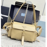 Market Sells Prada Explore medium nappa leather shoulder bag with flap 1BD394 Apricot 2026