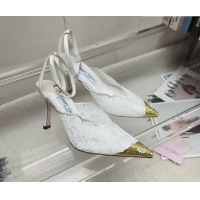 Sophisticated Jimmy Choo Faiz 100 Lace Pumps in White Lace 6020313 2026