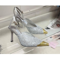 Duplicate Jimmy Choo Faiz 100 Lace Pumps in Grey Lace 6020315 2026
