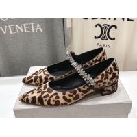 Top Grade Jimmy Choo Bing Pump Flat 2.5cm with Strass Strap in Leopard Print 0207001 2026