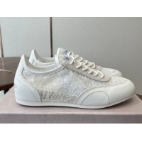 Classic Hot Jimmy Choo Sunny F Low Top Trainers Sneakers in Lace and Leather White 0207012 2026