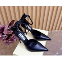 Top Quality Jimmy Choo Marja Pumps 10cm in Calfskin Leather with Flower Black 0207015 2026