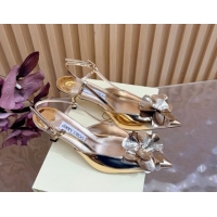 Perfect Jimmy Choo Mimmi Sling Back Pumps 6.5cm in Patent Leather with Flower Gold 0207024 2026