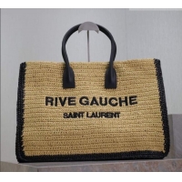 Top Quality Saint Laurent Rive Gauche Large Tote bag in Raffia Straw 509415 Beige 2026