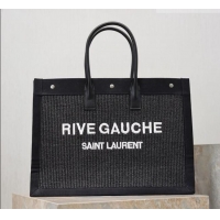 Buy Fashionable Saint Laurent Rive Gauche Large Tote bag in Woven 509415 Black 2026