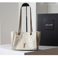 New Design Saint Laurent NIKI small shopping bag in vintage leather 872680 White 2026