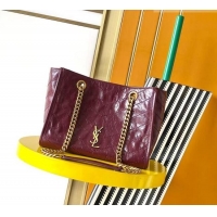 Luxury Discount Saint Laurent NIKI small shopping bag in vintage leather 872680 Burgundy 2026