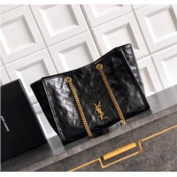 Buy Discount Saint Laurent NIKI shopping bag in vintage leather 871151 Black/Gold 2026