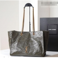 Good Looking Saint Laurent NIKI shopping bag in vintage leather 871151 Green 2026
