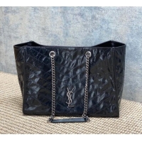 Luxury Cheap Saint Laurent NIKI shopping bag in vintage leather 871151 Black/Silver 2026