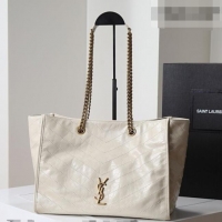Market Sells Saint Laurent NIKI shopping bag in vintage leather 871151 White 2026