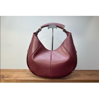 Promotional Saint Laurent MOMBASA Medium hobo bag in Leather 862029 Burgundy 2026