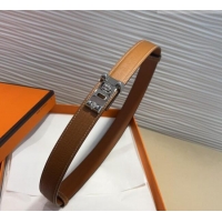 Well Crafted Hermes Collier de Chien Belt 2.5cm in Madame Calfskin with Silver Hardware 0314 Brown 2025