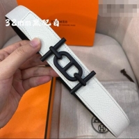 Good Quality Hermes Ancre belt buckle & Reversible Epsom leather strap 3.2cm 0314 Black/White 2025