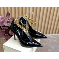 Unique Style Jimmy Choo Patent Leather Heel Sandals 10cm with Chain Strap JC020702 Black 2026