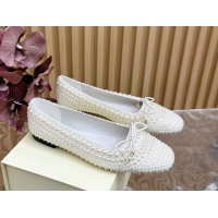 Pretty Style Jimmy Choo Pearls Allover Loafers Flat JC020703 White 2026