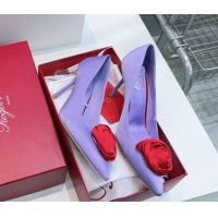 Stylish Roger Vivier Rose Pumps 10cm in Satin Purple 0225001 2026