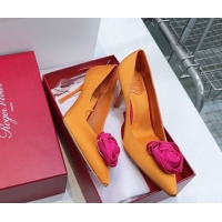 Pretty Style Roger Vivier Rose Pumps 10cm in Satin 0225001 Yellow 2026