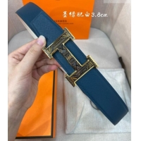 Cheap Hermes Constance belt buckle & Epsom leather strap 3.8cm 0314 Blue/White 2025