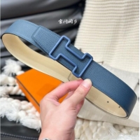 Promotional Hermes Tonight Color belt buckle & Reversible Epsom leather strap 3.8cm 0314 Blue/White 2025