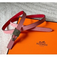 Best Quality Hermes Romance belt buckle & Reversible leather strap 1.3cm 0314 Light Pink/Red 2025