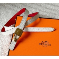 Well Crafted Hermes Romance belt buckle & Reversible leather strap 1.3cm 0314 White/Red 2025