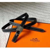 Grade Design Hermes Romance belt buckle & Reversible leather strap 1.3cm 0314 Black 2025