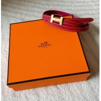 Good Looking Hermes Focus belt buckle & Reversible leather strap 1.3cm 0314 Dark Pink/Red 2025