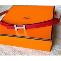Traditional Discount Hermes Focus belt buckle & Reversible leather strap 1.3cm 0314 Red/Light Pink 2025