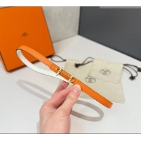 Modern Cheap Hermes Gamma Belt Buckle & Reversible Leather Strap 1.3cm 0314 Orange/White 2025