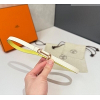 Top Quality Hermes Gamma Belt Buckle & Reversible Leather Strap 1.3cm 0314 Yellow/White 2025