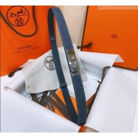 New Fashion Hermes Kelly Jean Belt 1.8cm in Denim and Epsom Leather 0314 Blue/Silver 2025