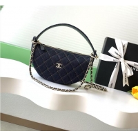 Top Quality Chanel Denim Clutch With Chain AP5094 Dark Blue/Orange Gold Metal 2026