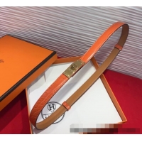 Promotional Hermes Kelly Duo Belt 1.8cm in Crocodile Embossed Calfskin with Metal-Tone Buckle H2011025 Orange/Gold 2025