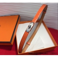 Discount Hermes Kelly Duo Belt 1.8cm in Crocodile Embossed Calfskin with Metal-Tone Buckle H2011025 Orange/Silver 2025