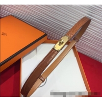 Best Product Hermes Kelly Duo Belt 1.8cm in Crocodile Embossed Calfskin with Metal-Tone Buckle H2011025 Brown/Gold 2025