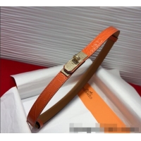 Discount Hermes Kelly Duo Belt 1.8cm in Crocodile Embossed Calfskin with Gold Strass Paved Buckle H2011025 Orange 2025
