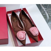 Purchase Roger Vivier Rose Ballerinas Flat in Satin 0225008 Brown 2026