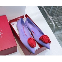 Grade Quality Roger Vivier Rose Ballerinas Flat in Satin 0225008 Purple 2026
