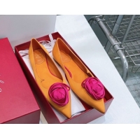 Top Design Roger Vivier Rose Ballerinas Flat in Satin 0225008 Yellow 2026