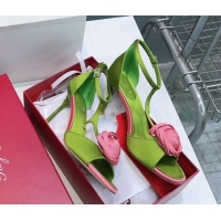 Best Product Roger Vivier Rose Heel Sandals 10cm in Satin 0225015 Green 2026