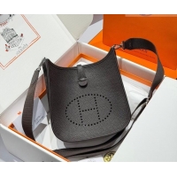Promotional Hermes Evelyne Poche Ⅲ Bag 23cm in Clemence TC cow leather H4013 Ebene 2026 (Half Handmade)