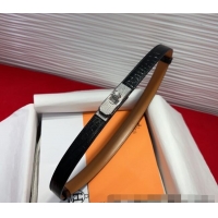 Top Quality Hermes Kelly Duo Belt 1.8cm in Crocodile Embossed Calfskin with Silver Strass Paved Buckle H2011025 Black 20