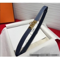 Best Quality Hermes Rivale Denim Belt 1.8cm with Two Medor and Ring Buckle 8190 Navy Blue/Gold 2025