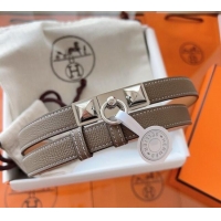 Shop Cheap Hermes Rivale Belt 1.8cm with Two Medor Studs and Ring Buckle in Epsom Leather 8196 Grey/Silver 2025