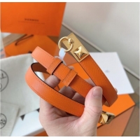 Promotional Hermes Rivale Belt 1.8cm with Two Medor Studs and Ring Buckle in Epsom Leather 8196 Orange 2025